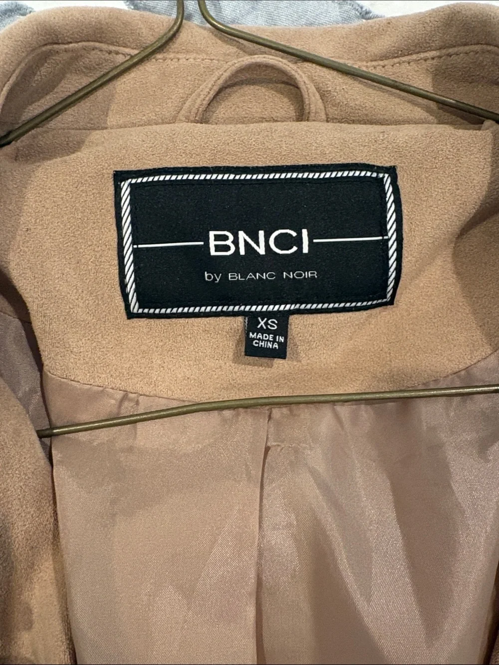 blanc noir Suede Moto Jacket in Tan Brown